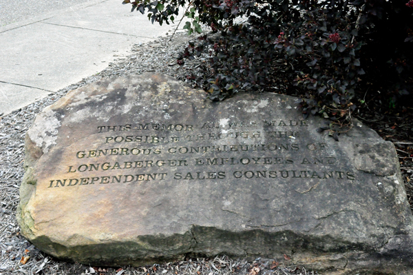 memorable rock at Dave Longaberger Memorial in Dresden